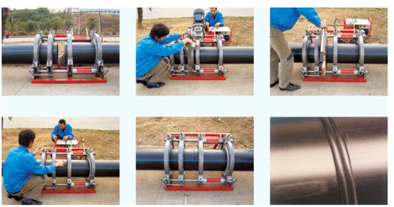 Machine de soudure par fusion de 4 brides pour le tuyau de HDPE 63mm 160mm